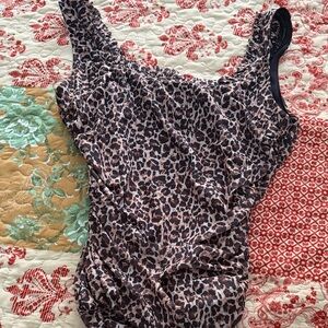 BKE Leopard Print Blouse - Black and Brown